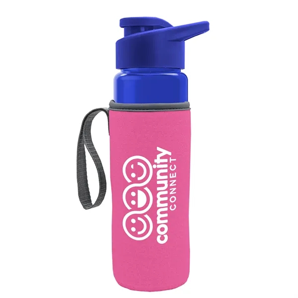 24 oz. Transparent Sports bottle with drink-thru lid  & Caddy... from ASI 40480 Koozie Group
