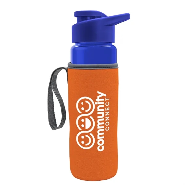 24 oz. Transparent Sports bottle with drink-thru lid  & Caddy... from ASI 40480 Koozie Group