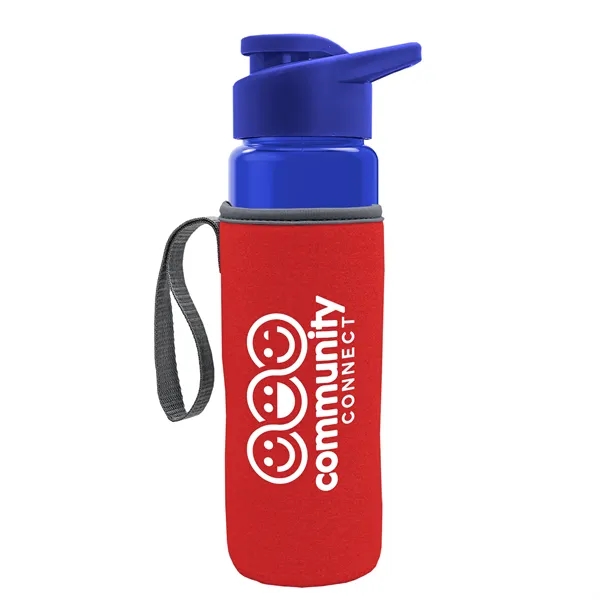 24 oz. Transparent Sports bottle with drink-thru lid  & Caddy... from ASI 40480 Koozie Group
