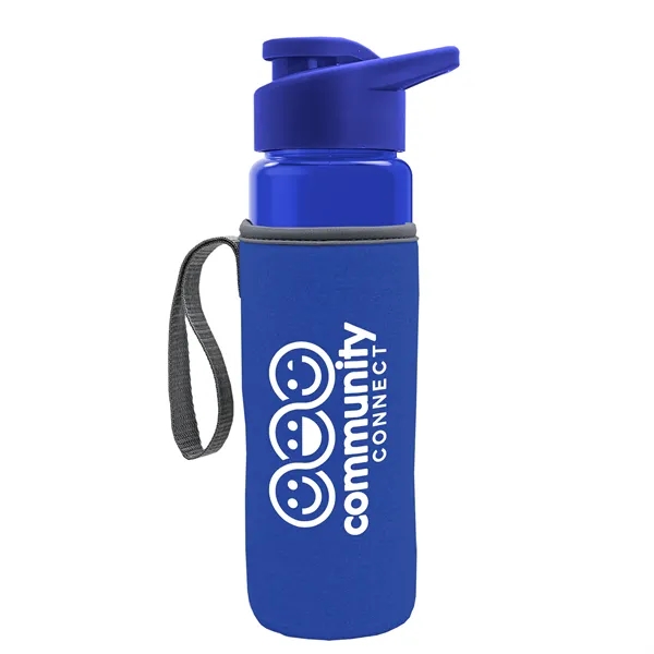 24 oz. Transparent Sports bottle with drink-thru lid  & Caddy... from ASI 40480 Koozie Group