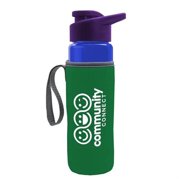 24 oz. Transparent Sports bottle with drink-thru lid  & Caddy... from ASI 40480 Koozie Group