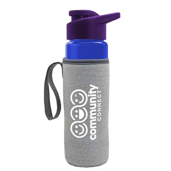 24 oz. Transparent Sports bottle with drink-thru lid  & Caddy... from ASI 40480 Koozie Group