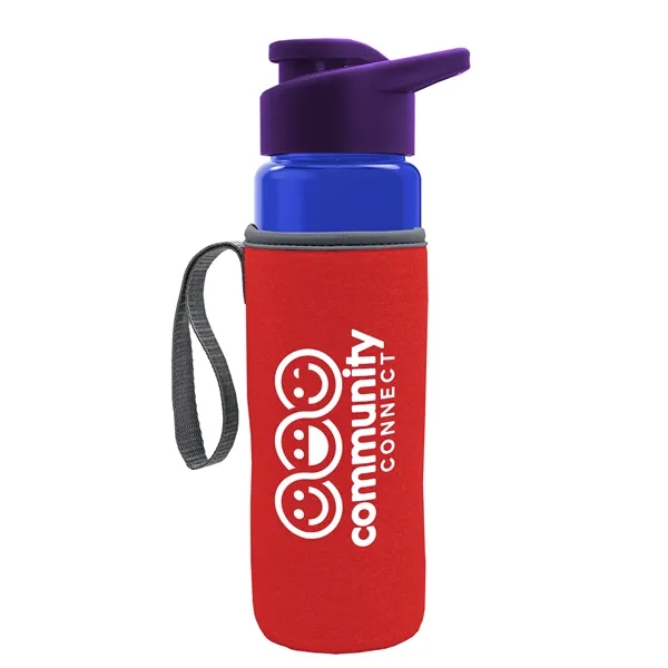 24 oz. Transparent Sports bottle with drink-thru lid  & Caddy... from ASI 40480 Koozie Group