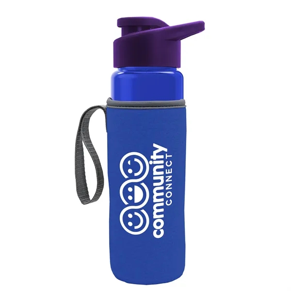 24 oz. Transparent Sports bottle with drink-thru lid  & Caddy... from ASI 40480 Koozie Group