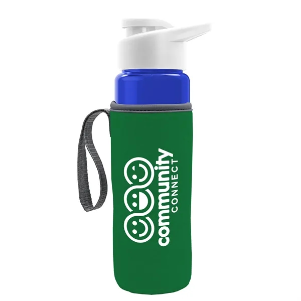 24 oz. Transparent Sports bottle with drink-thru lid  & Caddy... from ASI 40480 Koozie Group