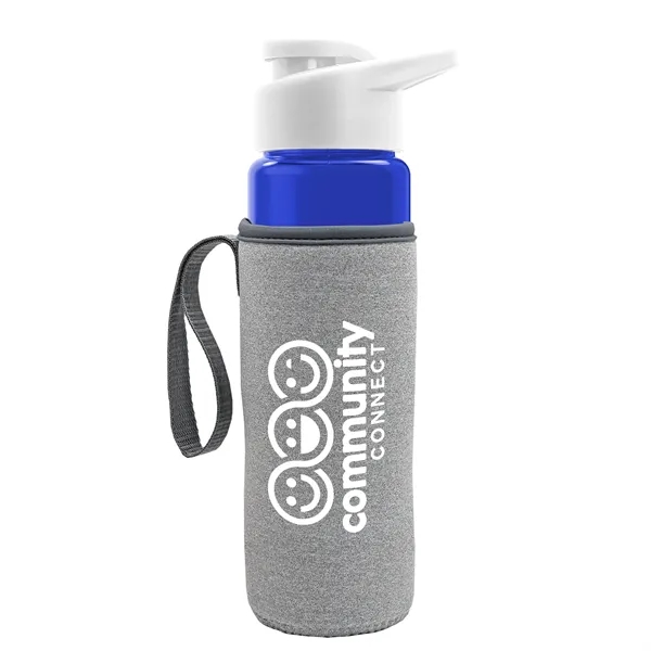 24 oz. Transparent Sports bottle with drink-thru lid  & Caddy... from ASI 40480 Koozie Group