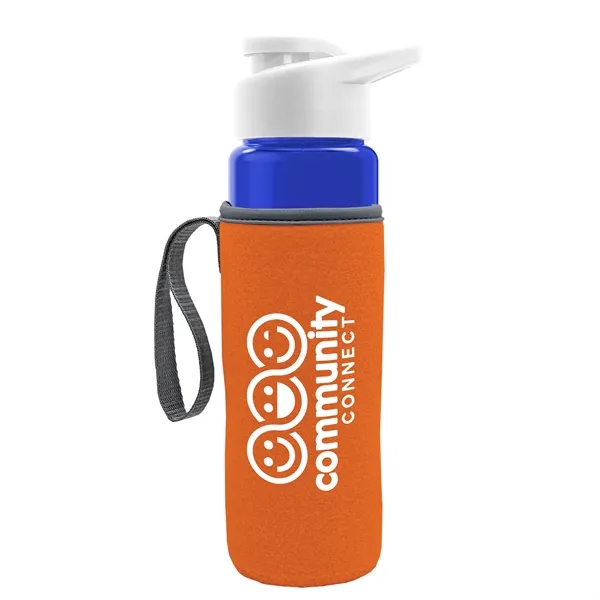 24 oz. Transparent Sports bottle with drink-thru lid  & Caddy... from ASI 40480 Koozie Group