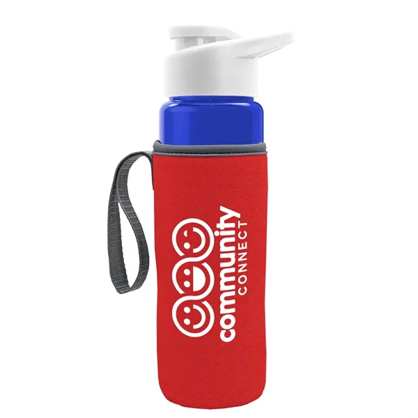 24 oz. Transparent Sports bottle with drink-thru lid  & Caddy... from ASI 40480 Koozie Group