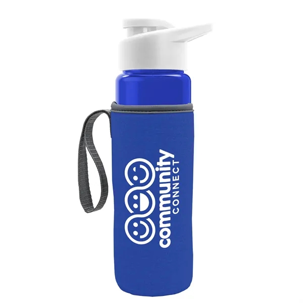 24 oz. Transparent Sports bottle with drink-thru lid  & Caddy... from ASI 40480 Koozie Group