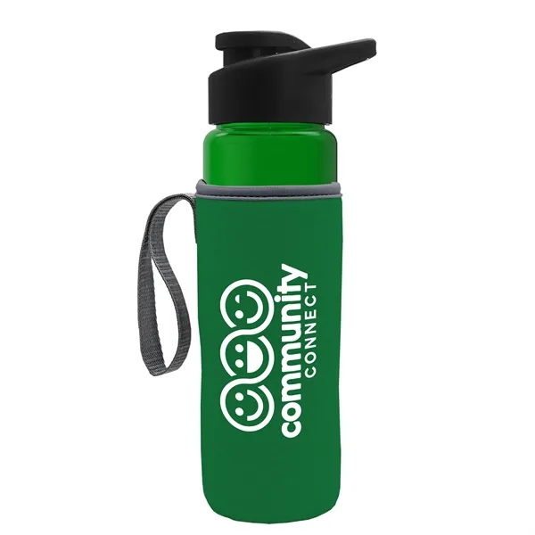 24 oz. Transparent Sports bottle with drink-thru lid  & Caddy... from ASI 40480 Koozie Group