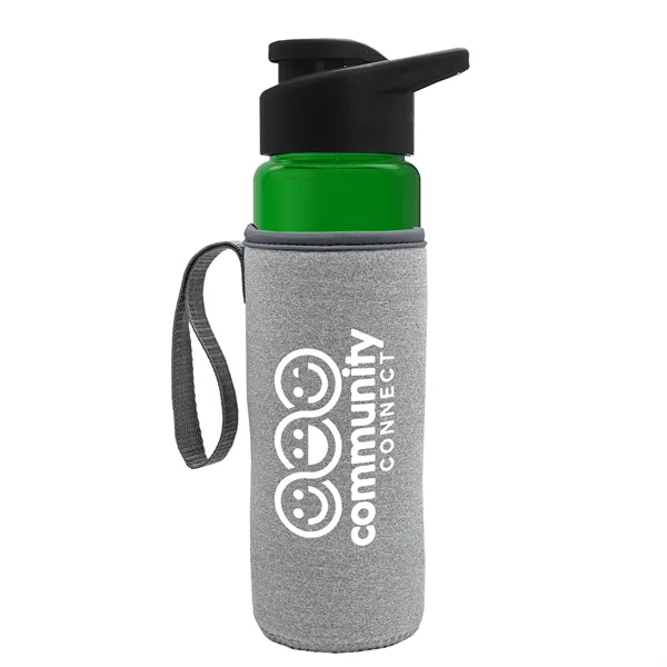 24 oz. Transparent Sports bottle with drink-thru lid  & Caddy... from ASI 40480 Koozie Group
