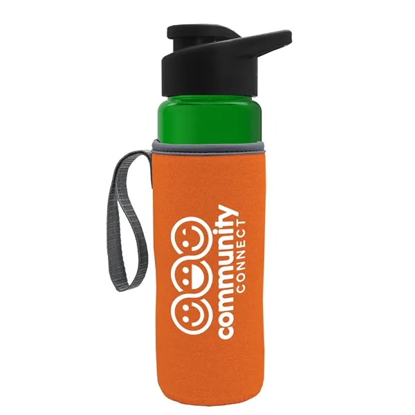 24 oz. Transparent Sports bottle with drink-thru lid  & Caddy... from ASI 40480 Koozie Group