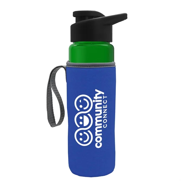 24 oz. Transparent Sports bottle with drink-thru lid  & Caddy... from ASI 40480 Koozie Group