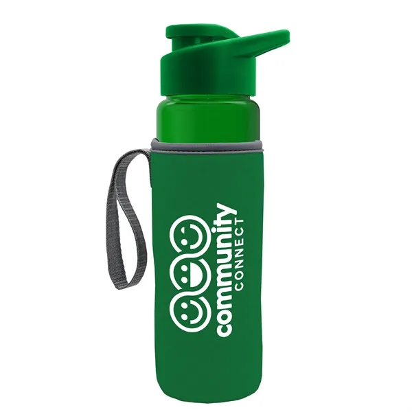 24 oz. Transparent Sports bottle with drink-thru lid  & Caddy... from ASI 40480 Koozie Group