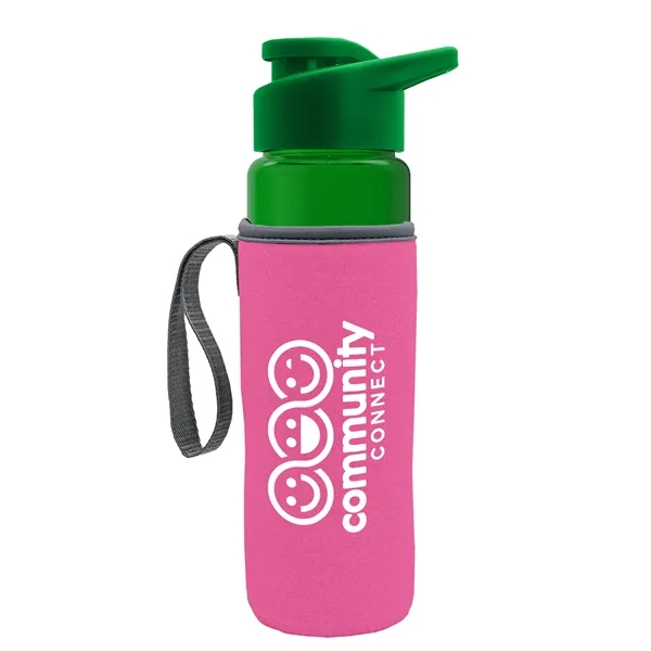 24 oz. Transparent Sports bottle with drink-thru lid  & Caddy... from ASI 40480 Koozie Group