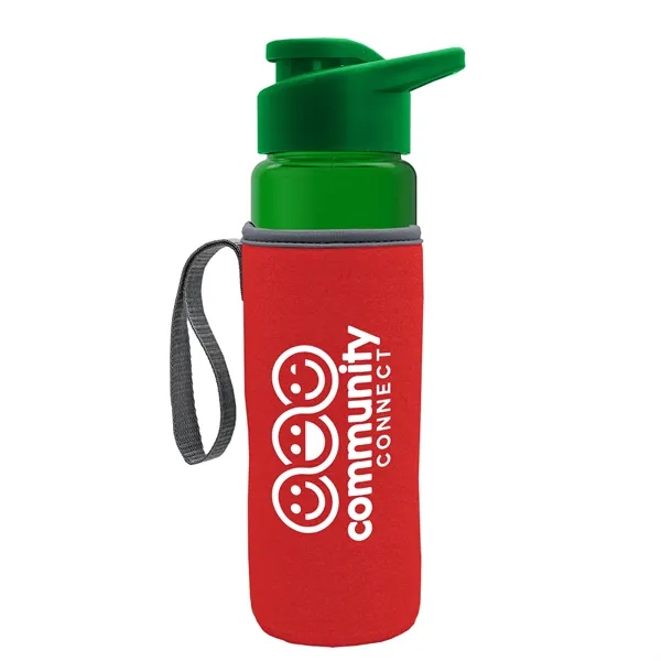 24 oz. Transparent Sports bottle with drink-thru lid  & Caddy... from ASI 40480 Koozie Group