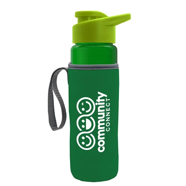 24 oz. Transparent Sports bottle with drink-thru lid  & Caddy... from ASI 40480 Koozie Group