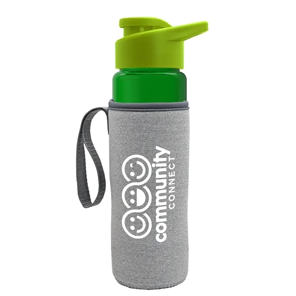 24 oz. Transparent Sports bottle with drink-thru lid  & Caddy... from ASI 40480 Koozie Group