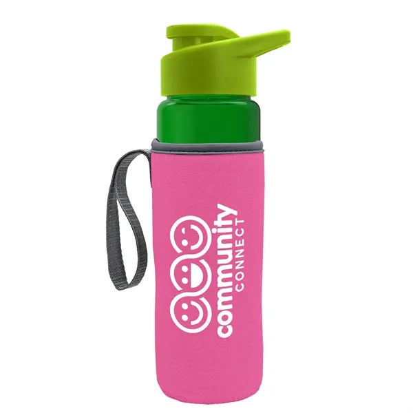 24 oz. Transparent Sports bottle with drink-thru lid  & Caddy... from ASI 40480 Koozie Group