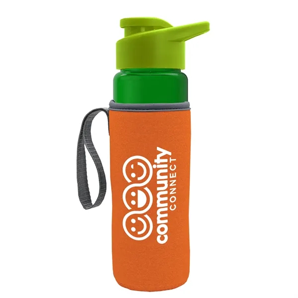 24 oz. Transparent Sports bottle with drink-thru lid  & Caddy... from ASI 40480 Koozie Group