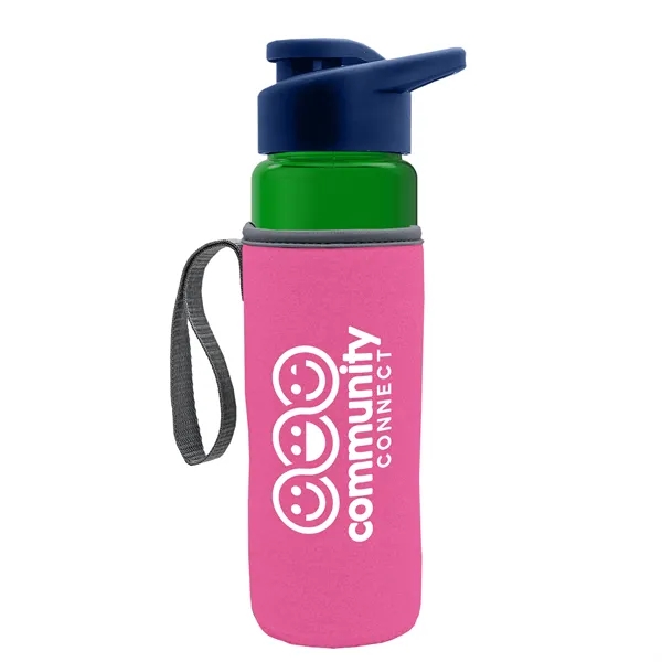 24 oz. Transparent Sports bottle with drink-thru lid  & Caddy... from ASI 40480 Koozie Group
