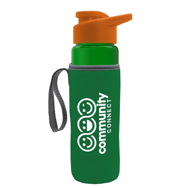 24 oz. Transparent Sports bottle with drink-thru lid  & Caddy... from ASI 40480 Koozie Group