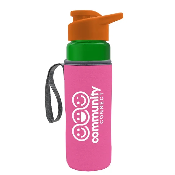 24 oz. Transparent Sports bottle with drink-thru lid  & Caddy... from ASI 40480 Koozie Group