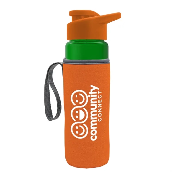 24 oz. Transparent Sports bottle with drink-thru lid  & Caddy... from ASI 40480 Koozie Group