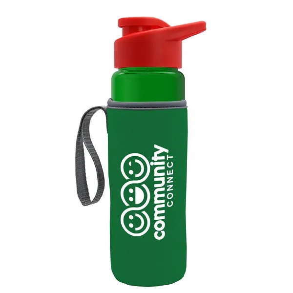 24 oz. Transparent Sports bottle with drink-thru lid  & Caddy... from ASI 40480 Koozie Group