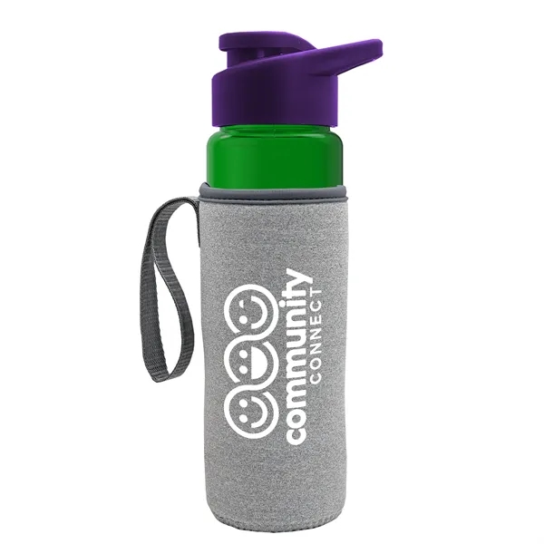 24 oz. Transparent Sports bottle with drink-thru lid  & Caddy... from ASI 40480 Koozie Group