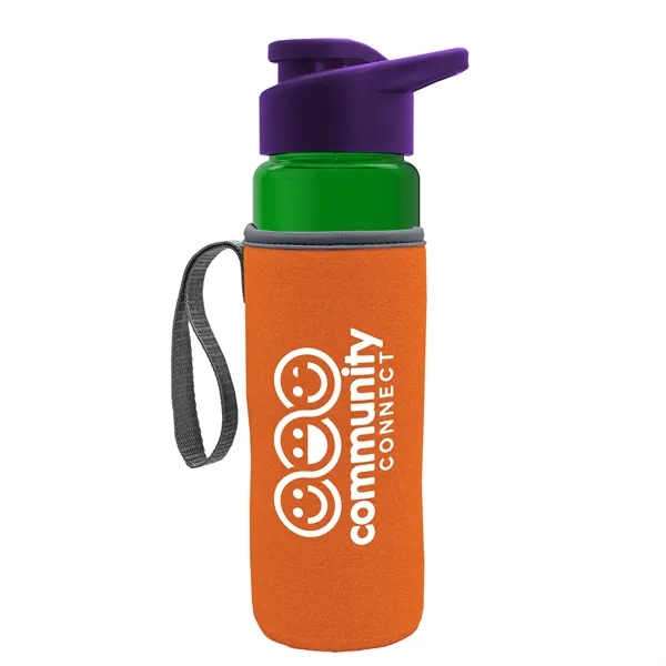 24 oz. Transparent Sports bottle with drink-thru lid  & Caddy... from ASI 40480 Koozie Group