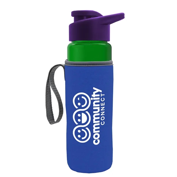 24 oz. Transparent Sports bottle with drink-thru lid  & Caddy... from ASI 40480 Koozie Group
