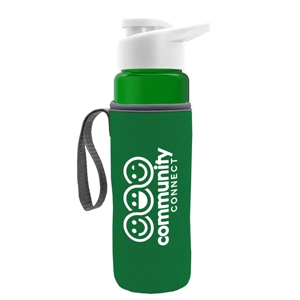 24 oz. Transparent Sports bottle with drink-thru lid  & Caddy... from ASI 40480 Koozie Group