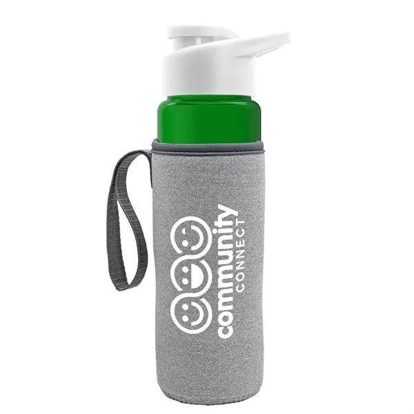 24 oz. Transparent Sports bottle with drink-thru lid  & Caddy... from ASI 40480 Koozie Group