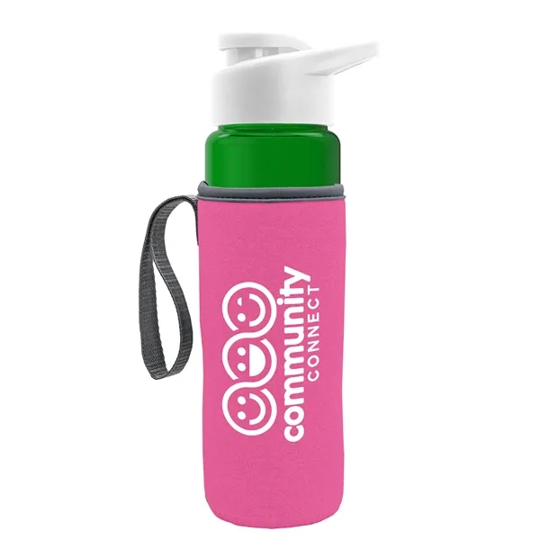 24 oz. Transparent Sports bottle with drink-thru lid  & Caddy... from ASI 40480 Koozie Group