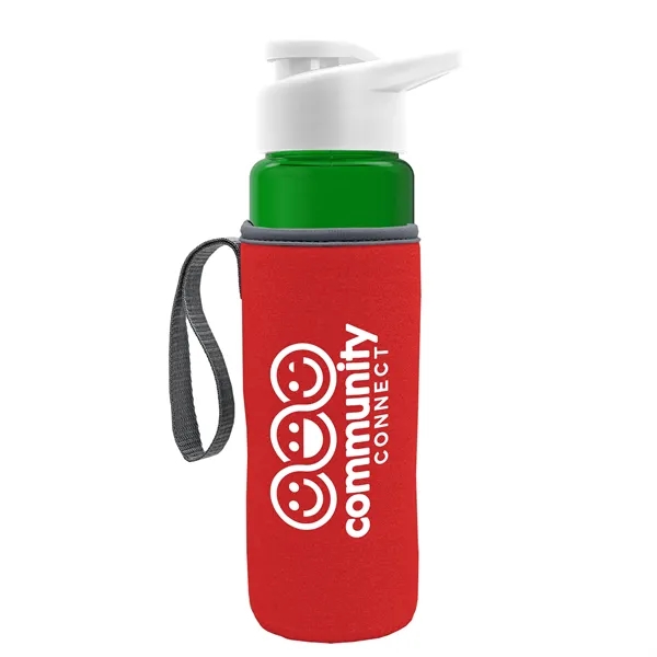 24 oz. Transparent Sports bottle with drink-thru lid  & Caddy... from ASI 40480 Koozie Group