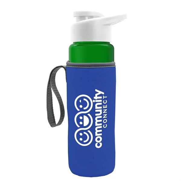 24 oz. Transparent Sports bottle with drink-thru lid  & Caddy... from ASI 40480 Koozie Group