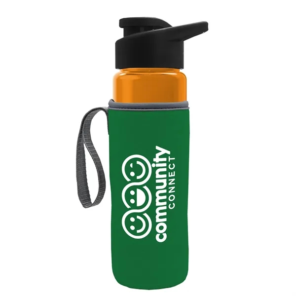 24 oz. Transparent Sports bottle with drink-thru lid  & Caddy... from ASI 40480 Koozie Group