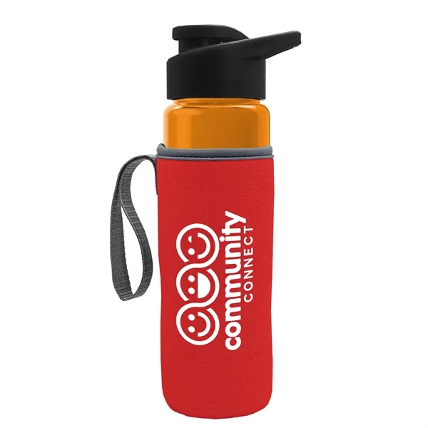 24 oz. Transparent Sports bottle with drink-thru lid  & Caddy... from ASI 40480 Koozie Group