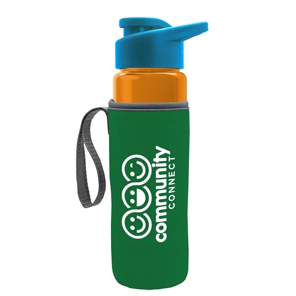 24 oz. Transparent Sports bottle with drink-thru lid  & Caddy... from ASI 40480 Koozie Group