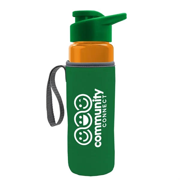 24 oz. Transparent Sports bottle with drink-thru lid  & Caddy... from ASI 40480 Koozie Group