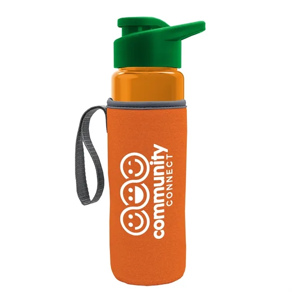 24 oz. Transparent Sports bottle with drink-thru lid  & Caddy... from ASI 40480 Koozie Group
