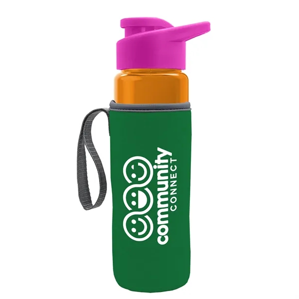 24 oz. Transparent Sports bottle with drink-thru lid  & Caddy... from ASI 40480 Koozie Group