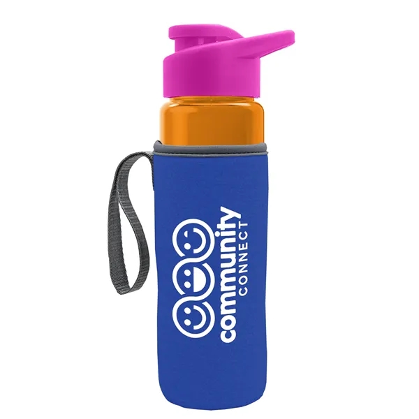 24 oz. Transparent Sports bottle with drink-thru lid  & Caddy... from ASI 40480 Koozie Group
