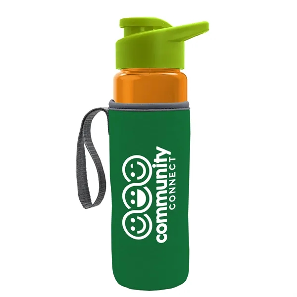 24 oz. Transparent Sports bottle with drink-thru lid  & Caddy... from ASI 40480 Koozie Group