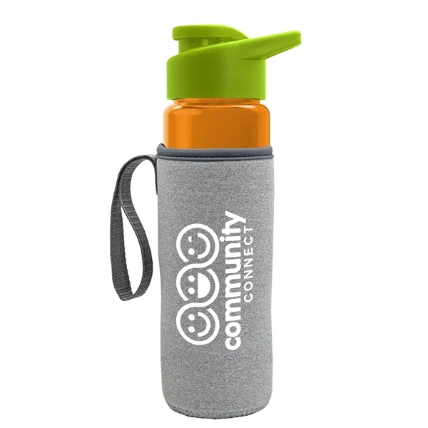 24 oz. Transparent Sports bottle with drink-thru lid  & Caddy... from ASI 40480 Koozie Group