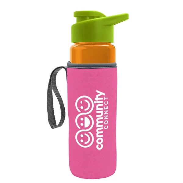 24 oz. Transparent Sports bottle with drink-thru lid  & Caddy... from ASI 40480 Koozie Group