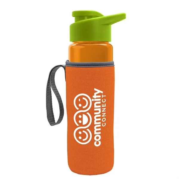24 oz. Transparent Sports bottle with drink-thru lid  & Caddy... from ASI 40480 Koozie Group