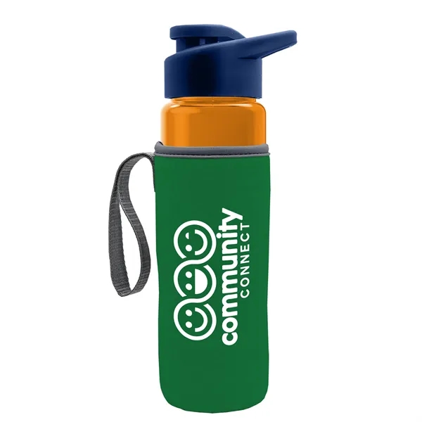 24 oz. Transparent Sports bottle with drink-thru lid  & Caddy... from ASI 40480 Koozie Group