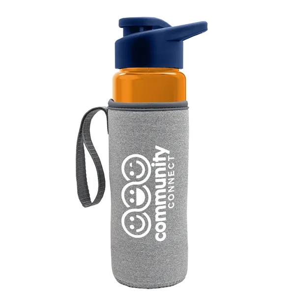 24 oz. Transparent Sports bottle with drink-thru lid  & Caddy... from ASI 40480 Koozie Group